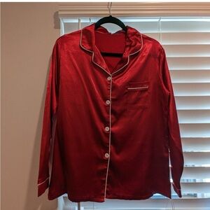 Red Satin Women's Pajama Set